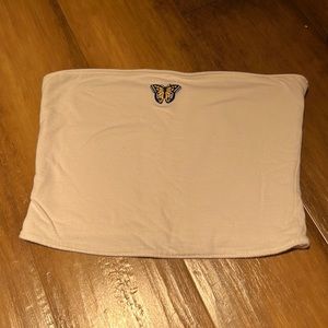Tube top with a super cute butterfly in the middle